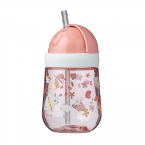 Hrnček so slamkou 300 ml 9m+ Kvety a motýle