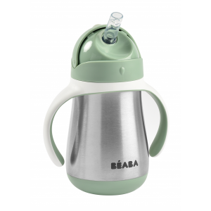 Hrnček termoizolačný so slamkou nerez 250ml Sage Green