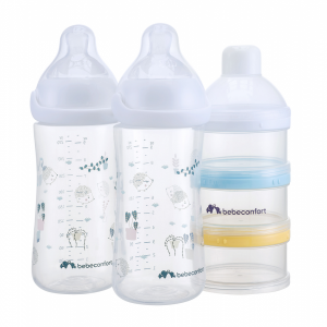 Sada dojčenských fliaš Emotion Physio 270ml 0-12m + White 2 ks + dávkovač