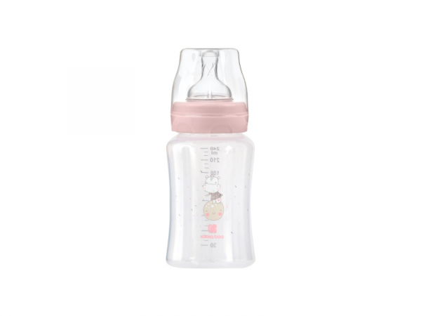 Dojčenská fľaša 240ml 3m+ Hippo Dreams Pink
