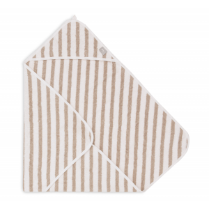 Osuška s kapucňou froté 75x75cm Stripe Olive Green