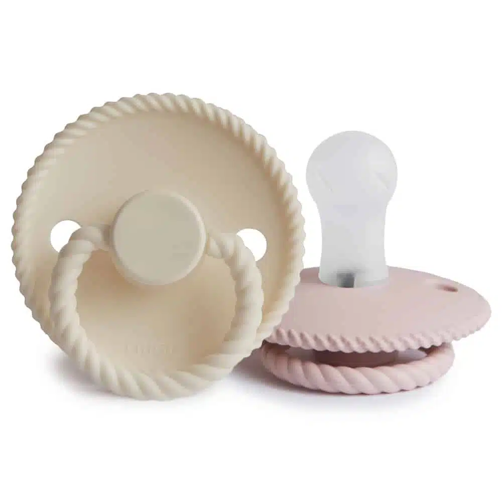 CUMLÍKY FRIGG ROPE BLUSH/ CREAM, 0-6 M, SILIKÓN