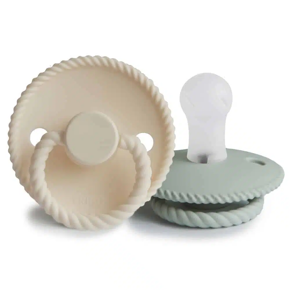CUMLÍKY FRIGG ROPE CREAM/ SAGE, 0-6M, SILIKÓN