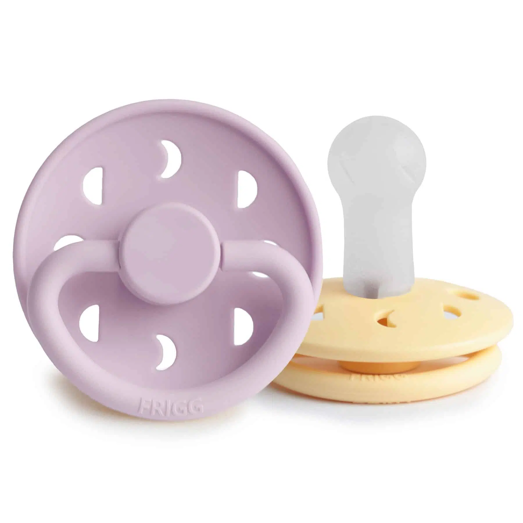 CUMLÍKY FRIGG MOON PHASE PALE DAFFODIL/ SOFT LILAC, +6M, SILIKÓN