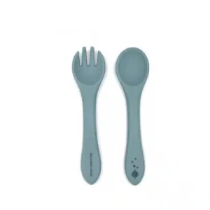 SILIKÓNOVÝ SET VIDLIČKY A LYŽIČKY COTTON CLOUD JADE