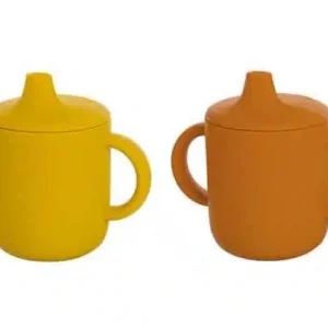 SILIKÓNOVÁ SÚPRAVA 2 POHÁROV MEDVEĎ LILI CINNAMON/ MUSTARD