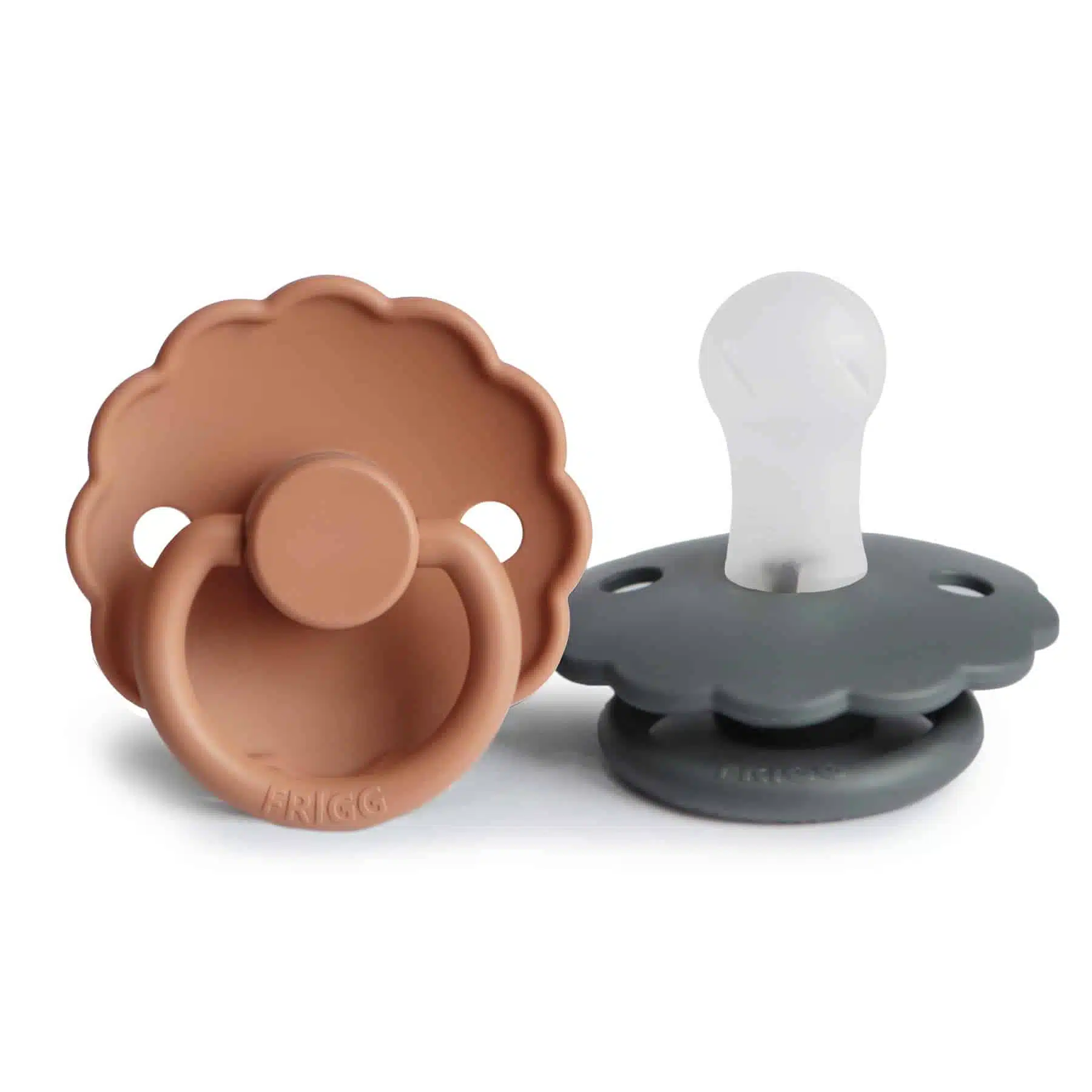 DVOJBALENIE CUMLÍKOV FRIGG DAISY GRAPHITE/ PEACH BRONZE, 0-6M, SILIKÓN