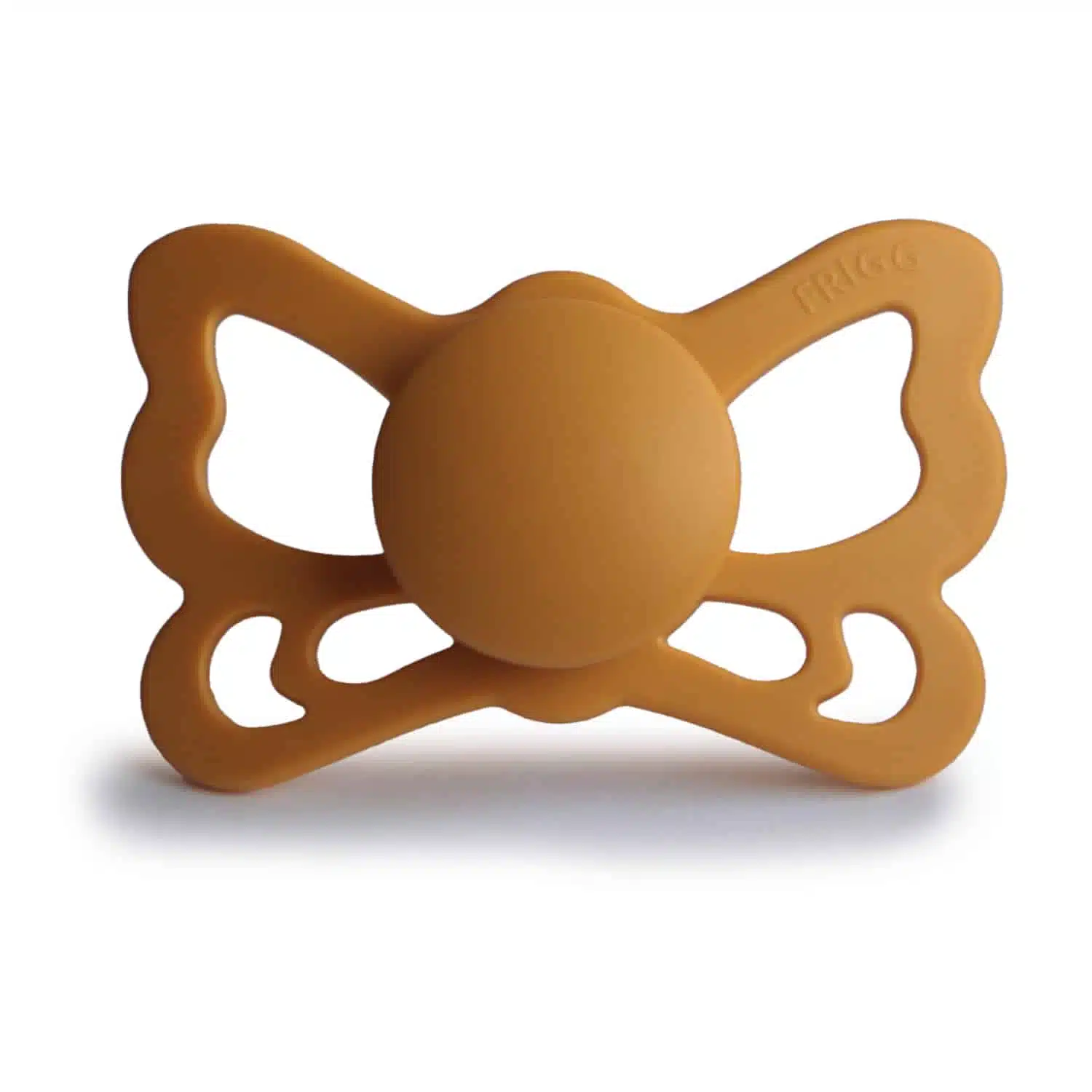 ANATOMICKÝ CUMLÍK FRIGG BUTTERFLY HONEY GOLD, 6-18M, SILIKÓN
