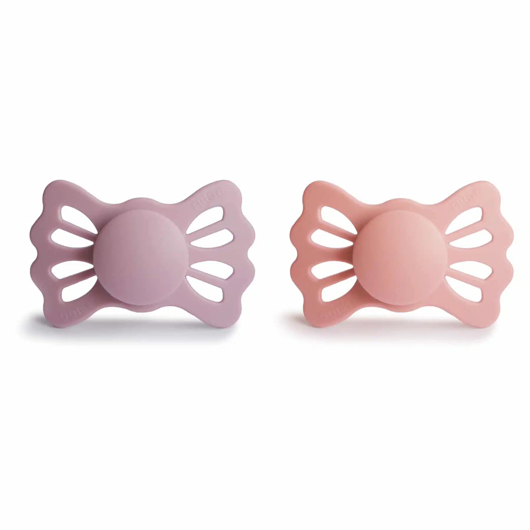 DVOJBALENIE SYMETRICKÝCH CUMLÍKOV FRIGG LUCKY PRETTY IN PEACH/ PRIMROSE, 6-18M, SILIKÓN