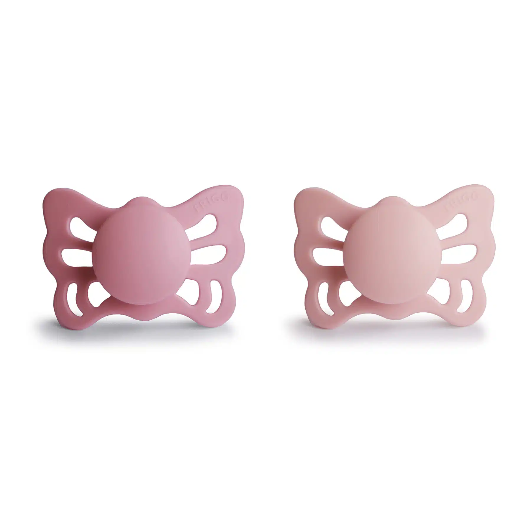 DVOJBALENIE ANATOMICKÝCH CUMLÍKOV FRIGG BUTTERFLY CEDAR/ BABY PINK, 0-6M, SILIKÓN