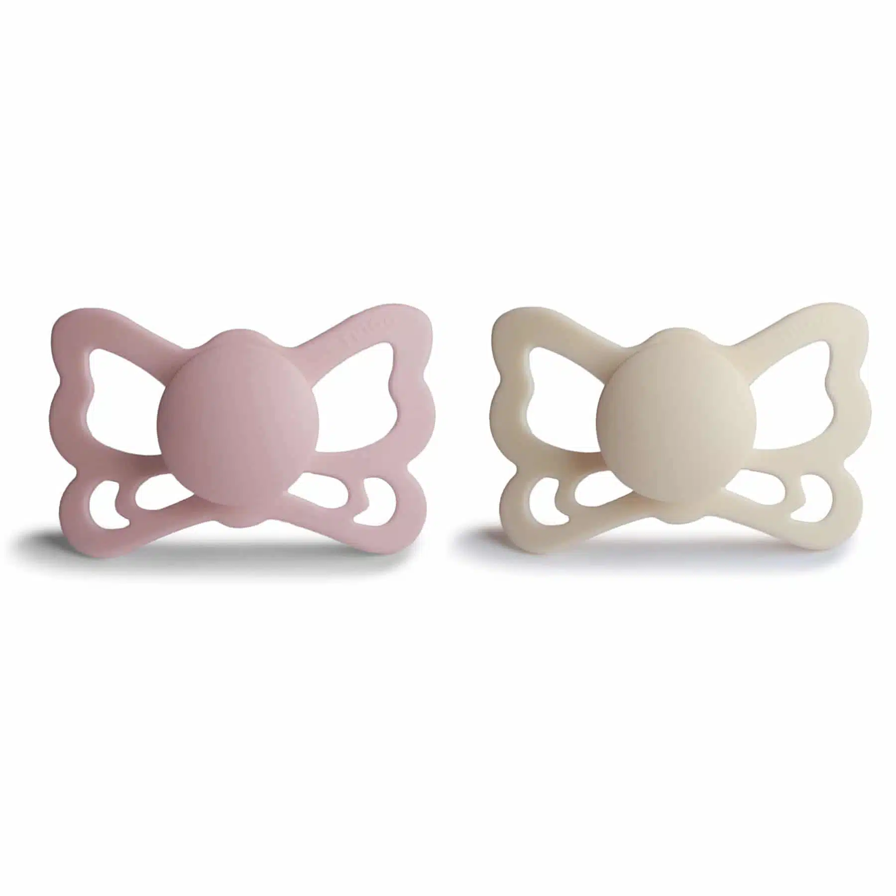 DVOJBALENIE ANATOMICKÝCH CUMLÍKOV FRIGG BUTTERFLY CREAM/ BLUSH, 6-18M, SILIKÓN