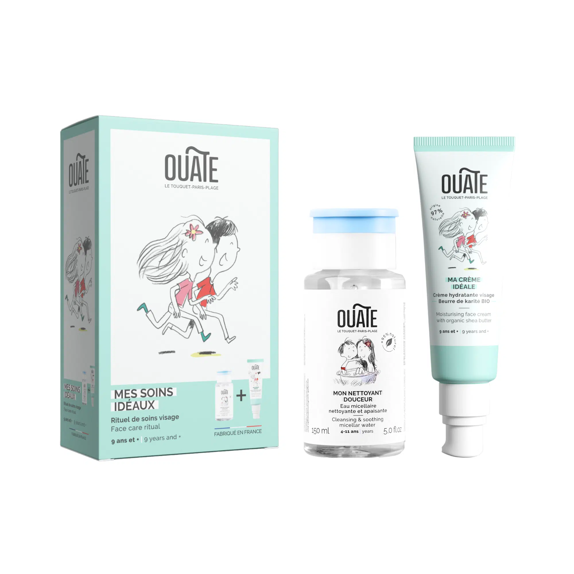 OUATE MOJA IDEÁLNA PLEŤOVÁ RUTINA,  IDEÁLNY KRÉM 50 ML + ČISTÍTKO 150 ML, UNISEX