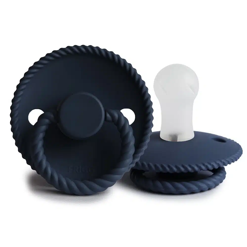 OKRÚHLY CUMLÍK FRIGG ROPE DARK NAVY, 0-6M, SILIKÓN