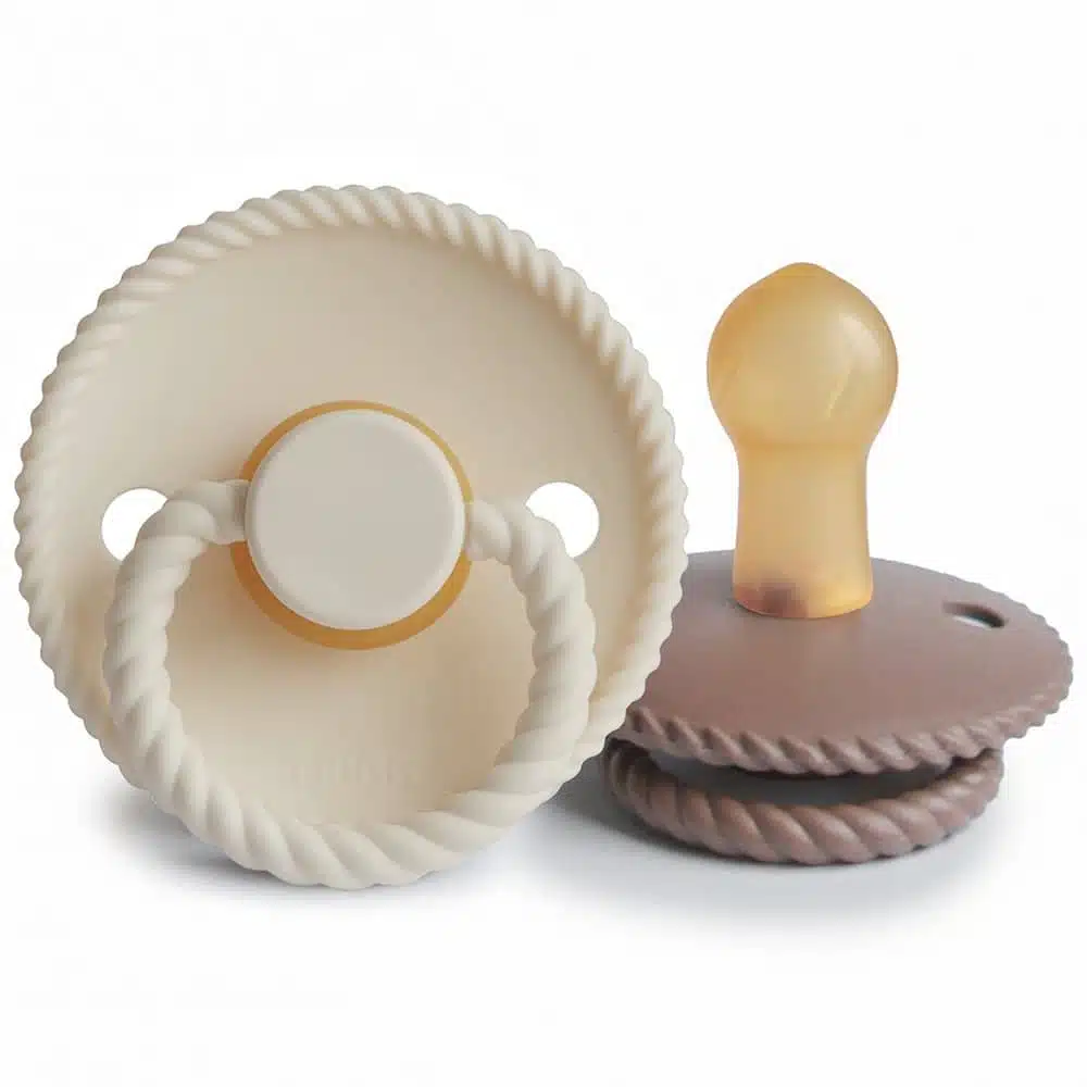 DVOJBALENIE CUMLÍKOV FRIGG ROPE CREAM/ SEPIA, 0-6M, KAUČUK