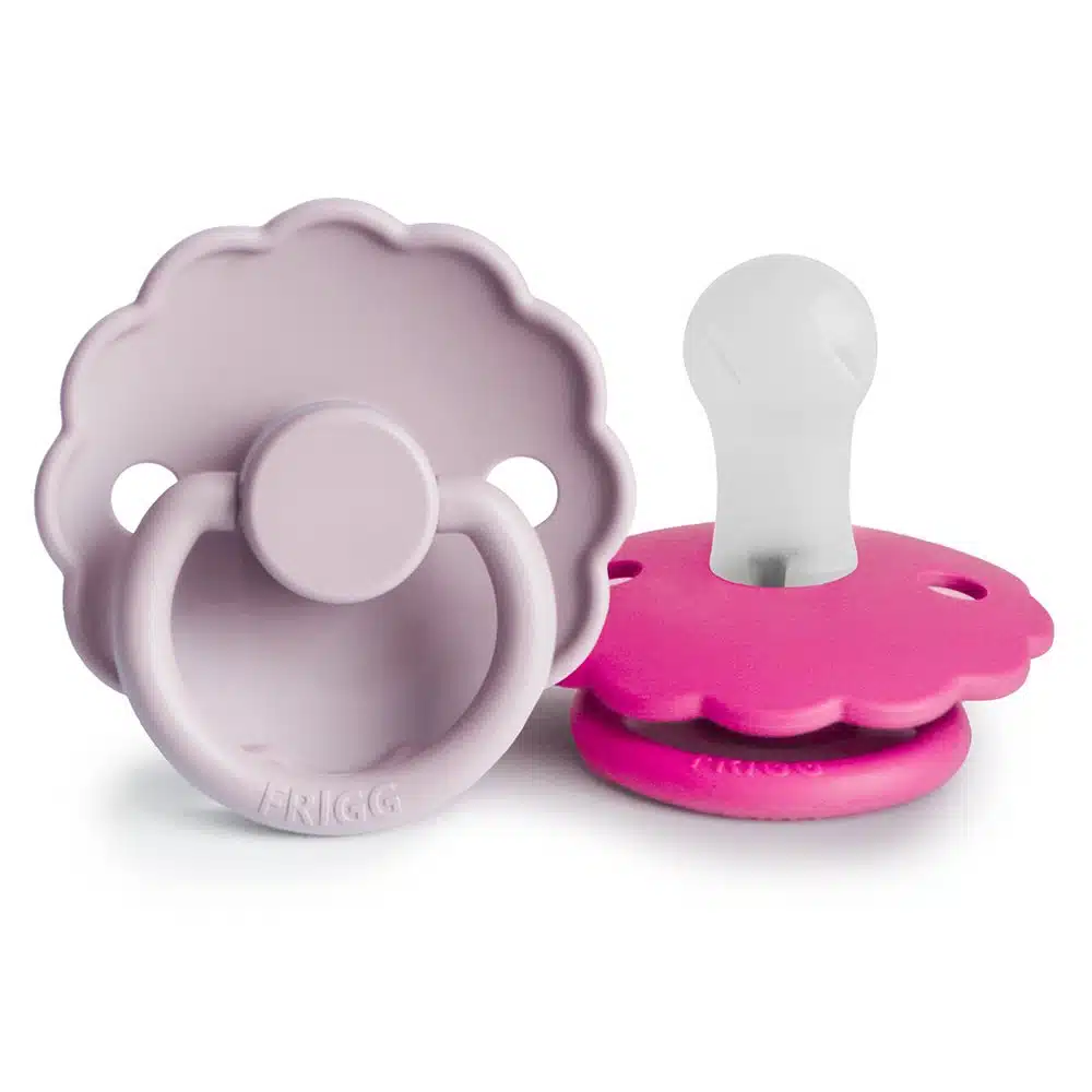 DVOJBALENIE CUMLÍKOV FRIGG DAISY SOFT LILAC/ FUCHSIA, 0-6M, SILIKÓN