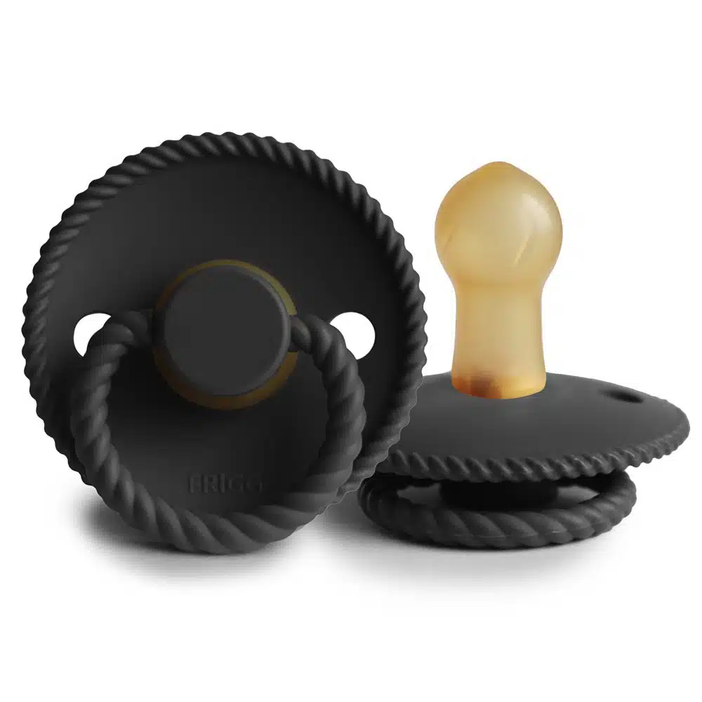 OKRÚHLY CUMLÍK FRIGG ROPE JET BLACK, 0-6M, KAUČUK