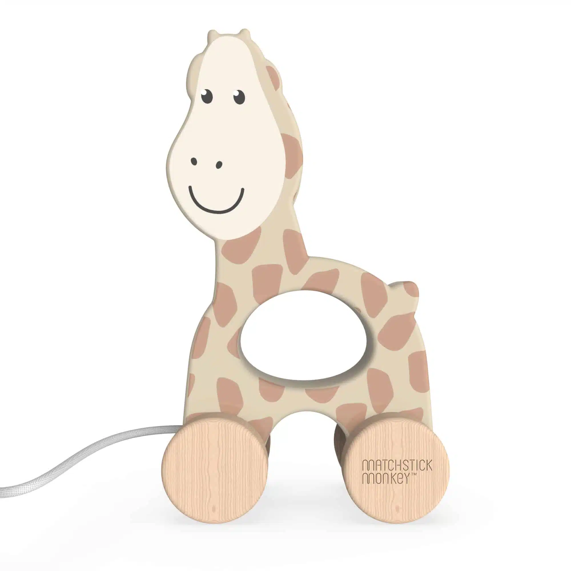DREVENÁ ŤAHACIA HRAČKA MATCHSTICK MONKEY ŽIRAFA