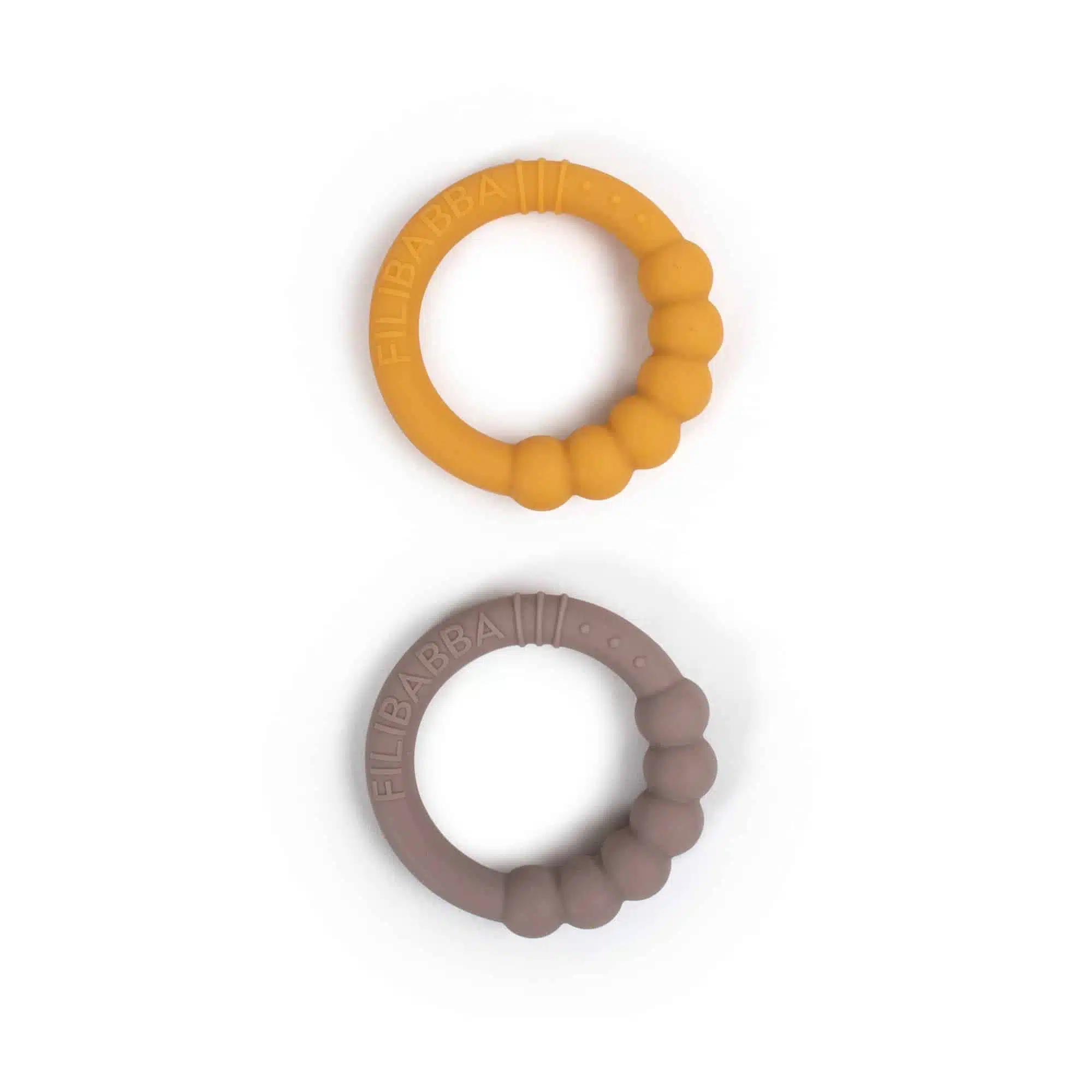 DVOJBALENIE SILIKÓNOVÝCH HRYZÁTIEK FILIBABBA WARM GREY/ HONEY GOLD