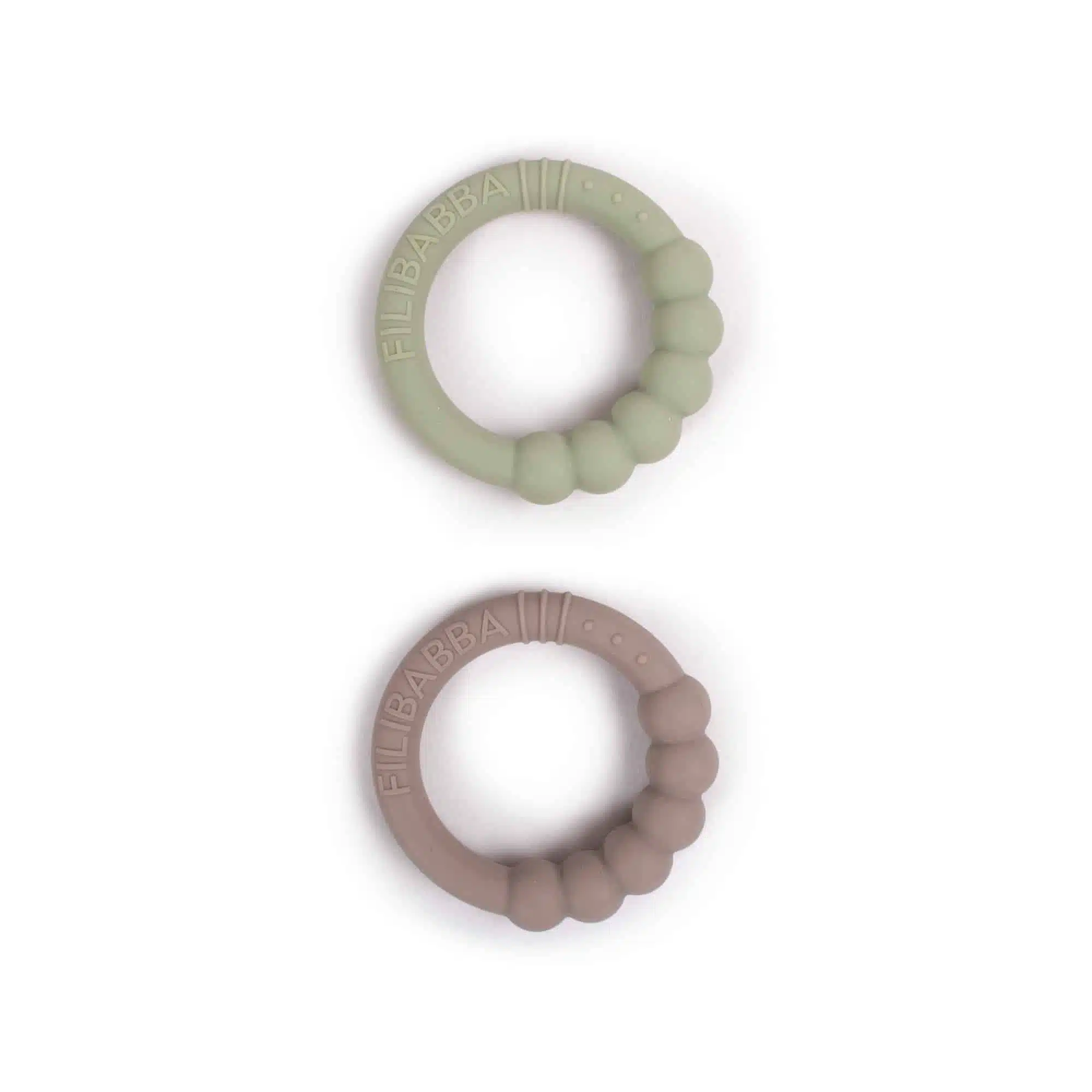DVOJBALENIE SILIKÓNOVÝCH HRYZÁTIEK FILIBABBA WARM GREY/ OLIVE GREEN