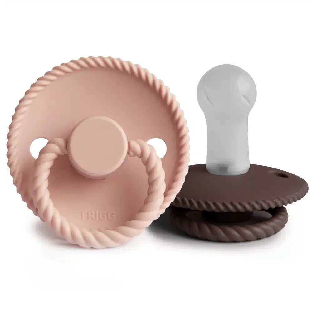 DVOJBALENIE CUMLÍKOV FRIGG ROPE DARK BLUSH/ COCOA, 6-18M, SILIKÓN