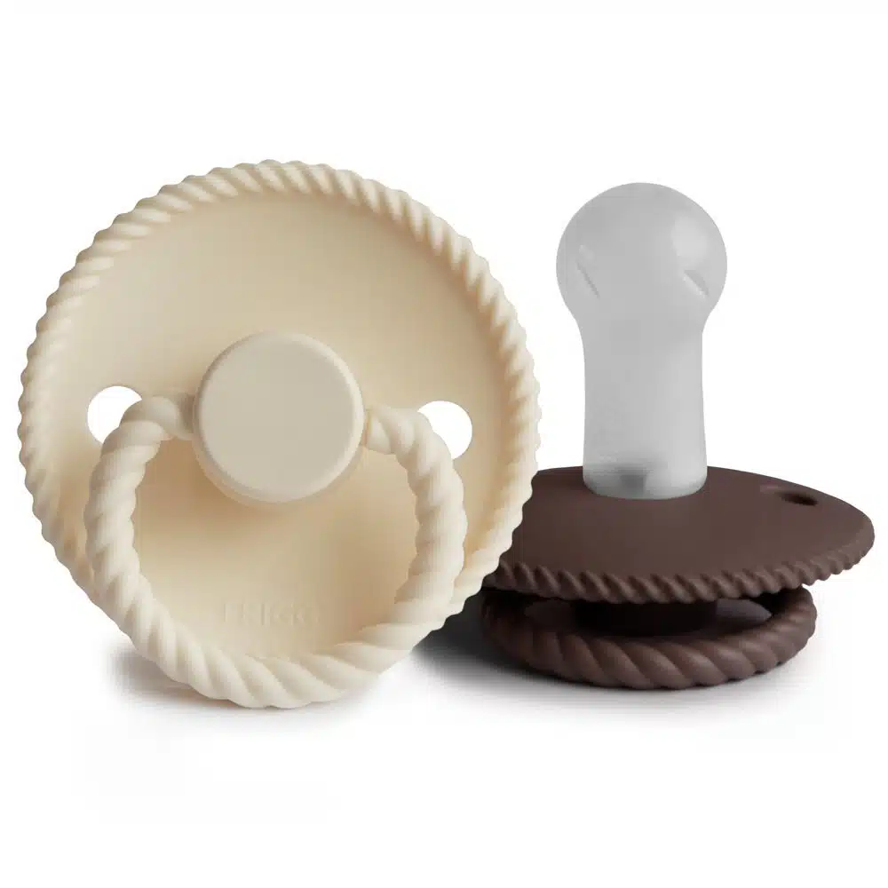 DVOJBALENIE CUMLÍKOV FRIGG ROPE CREAM/ COCOA, 6-18M, SILIKÓN