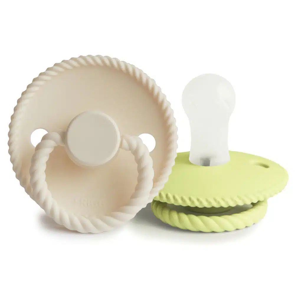 DVOJBALENIE CUMLÍKOV FRIGG ROPE CREAM/ GREEN TEA, 0-6M, SILIKÓN
