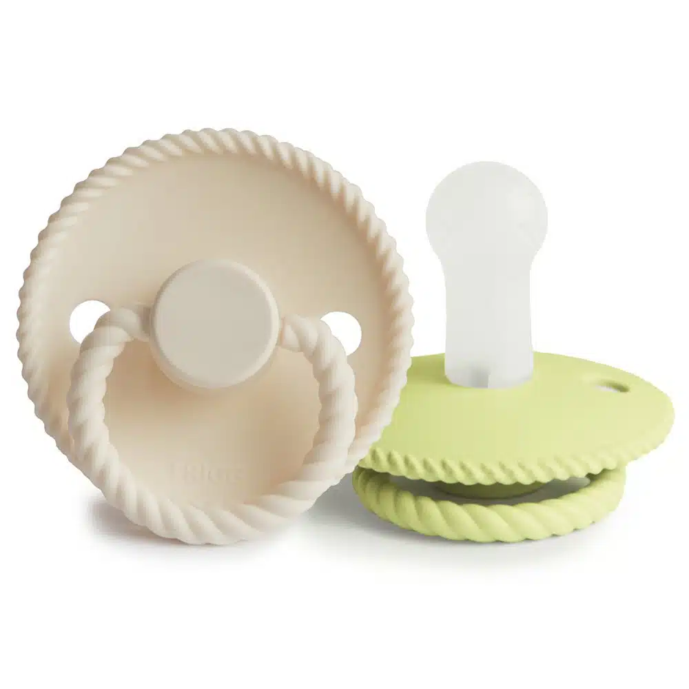 DVOJBALENIE CUMLÍKOV FRIGG ROPE CREAM/ GREEN TEA, 6-18M, SILIKÓN