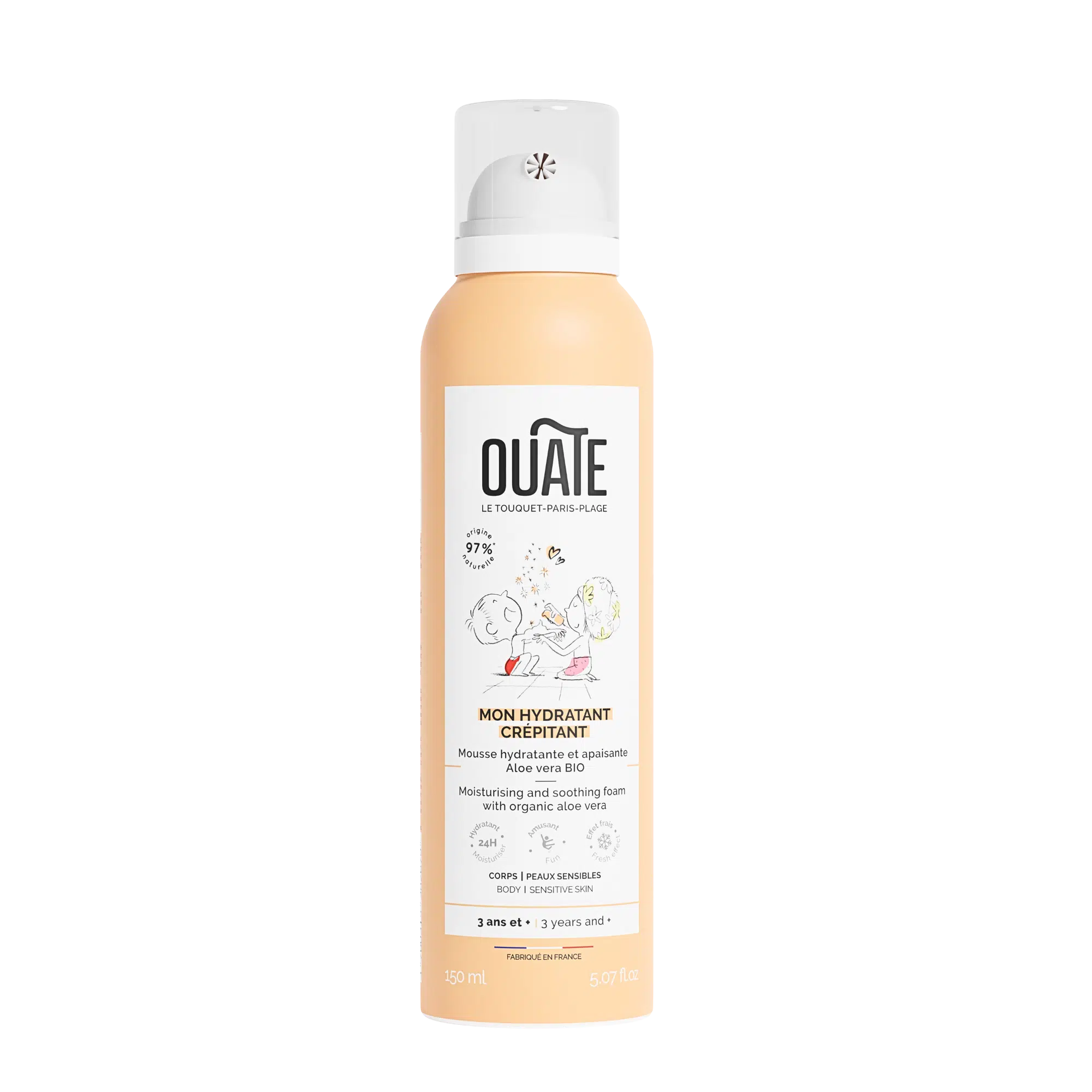 OUATE MOJE PRASKAJÚCE TELOVÉ MLIEKO, 150 ML, OD 3 ROKOV, UNISEX