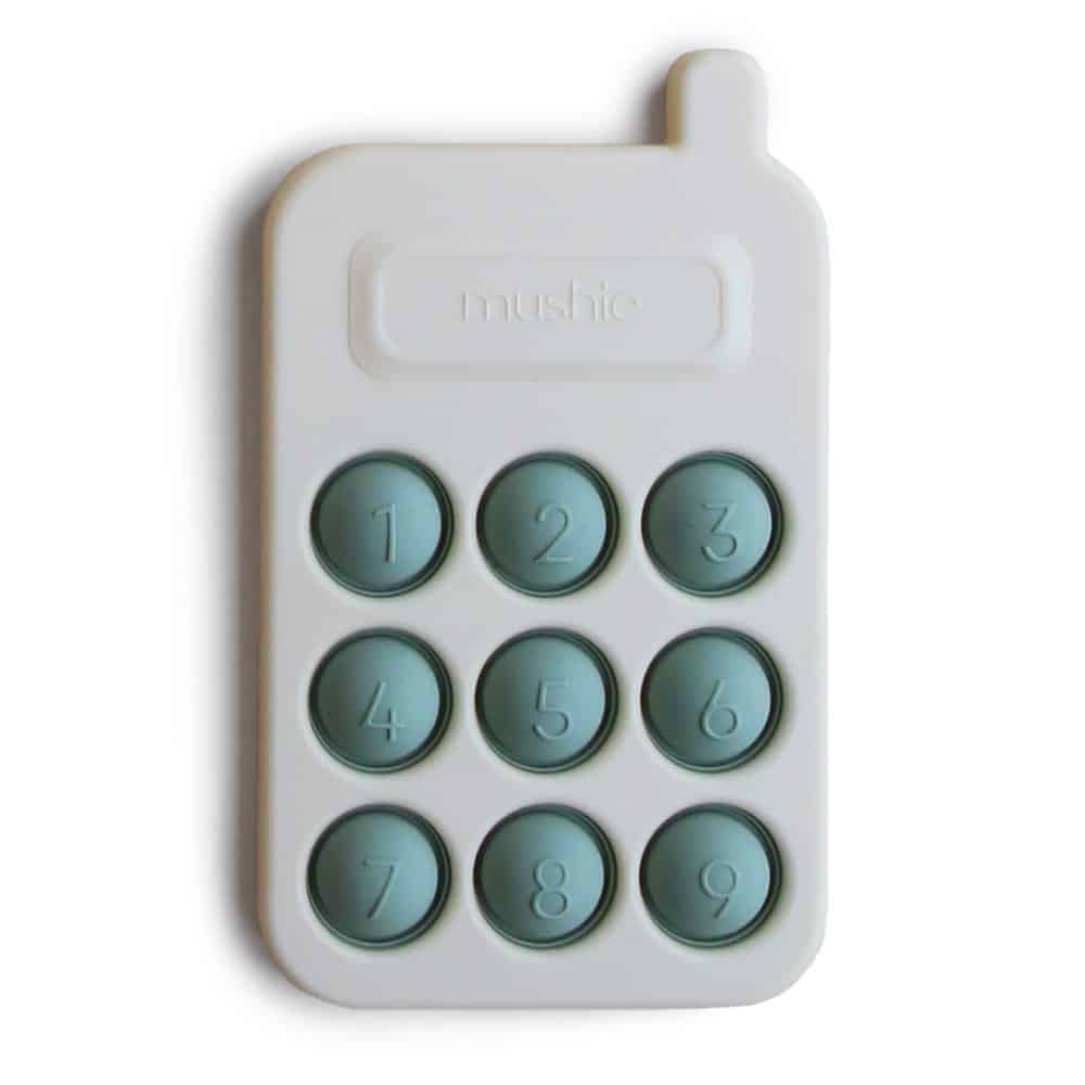 SILIKÓNOVÝ TELEFÓN S TLAČIDLAMI POP-IT MUSHIE - CAMBRIDGE BLUE