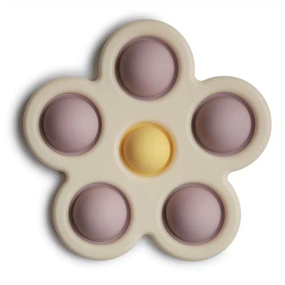 SILIKÓNOVÝ KVIETOK S TLAČIDLAMI POP-IT MUSHIE - SOFT LILAC/ PALE DAFFODIL/ IVORY