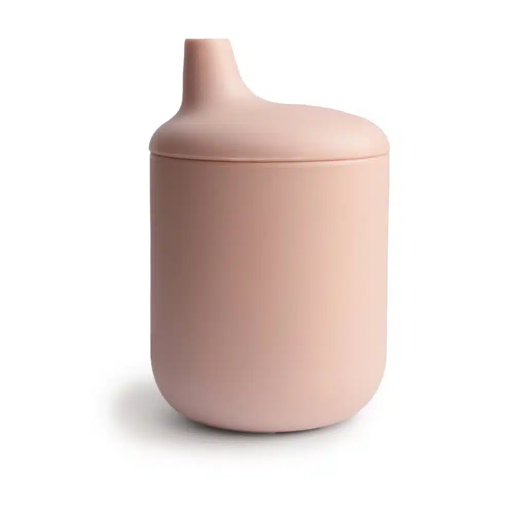 SILIKÓNOVÝ POHÁRIK S NÁUSTKOM MUSHIE - BLUSH