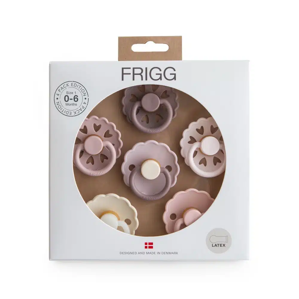 ŠESŤBALENIE OKRÚHLYCH CUMLÍKOV FRIGG BLOOMING LOVE, 0-6M, KAUČUK