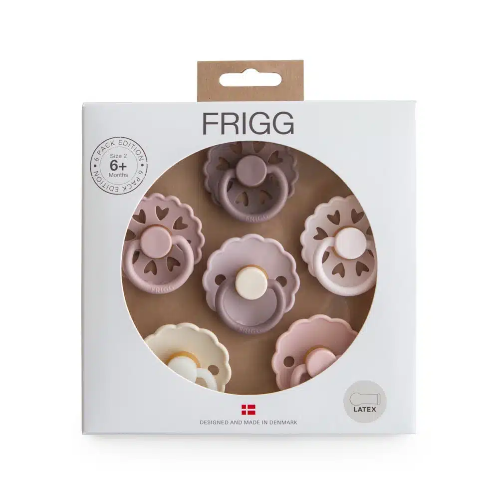ŠESŤBALENIE OKRÚHLYCH CUMLÍKOV FRIGG BLOOMING LOVE, 6-18M, KAUČUK