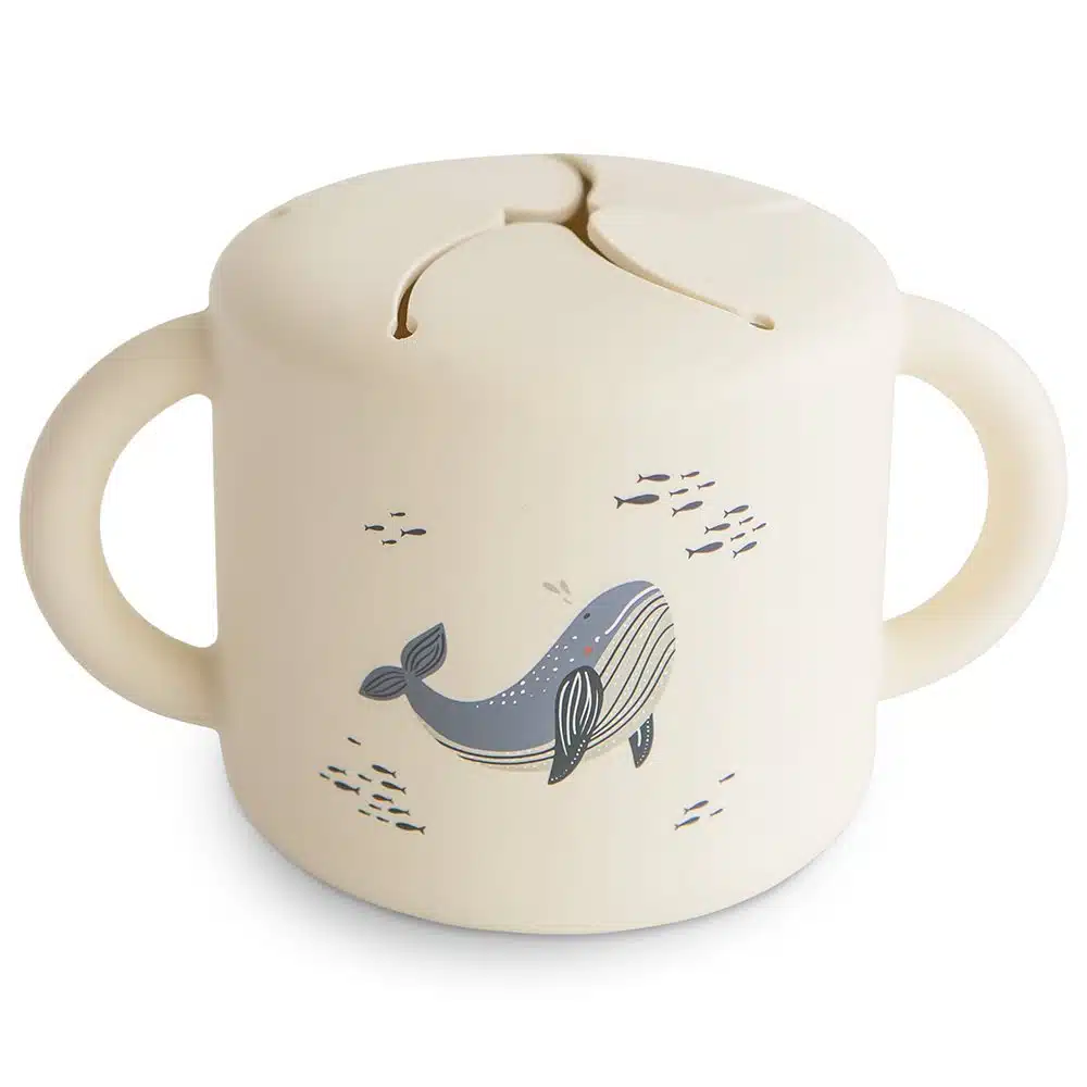 SILIKÓNOVÝ POHÁRIK NA SNACK MUSHIE - WHALES
