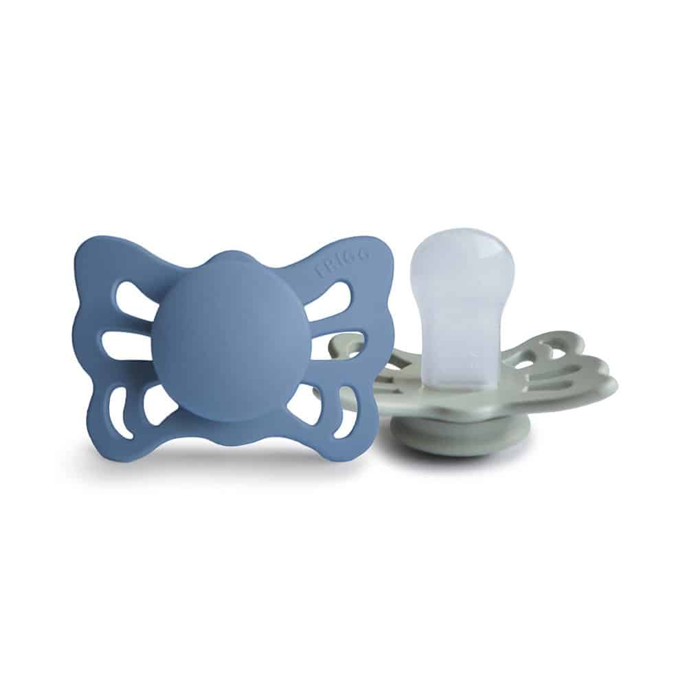 DVOJBALENIE ANATOMICKÝCH CUMLÍKOV FRIGG BUTTERFLY OCEAN VIEW/ SAGE, 0-6M, SILIKÓN