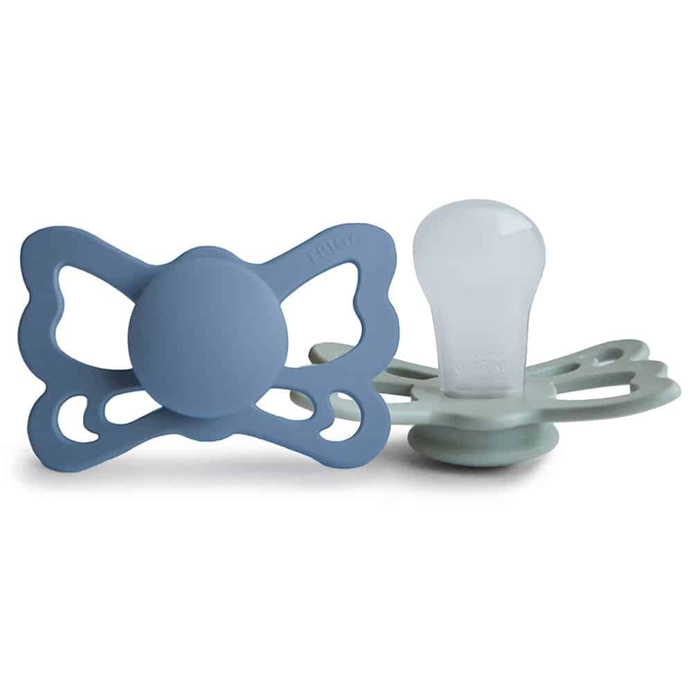 DVOJBALENIE ANATOMICKÝCH CUMLÍKOV FRIGG BUTTERFLY OCEAN VIEW/ SAGE, 6-18M, SILIKÓN