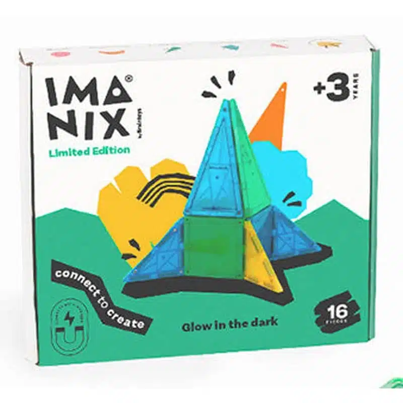 MAGNETICKÁ STAVEBNICA IMANIX GLOW IN THE DARK - 16 KUSOV