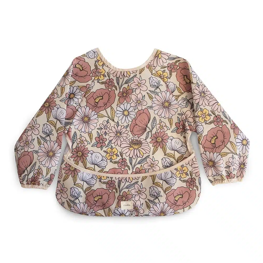 PODBRADNÍK S DLHÝM RUKÁVOM MUSHIE - RETRO FLOWERS