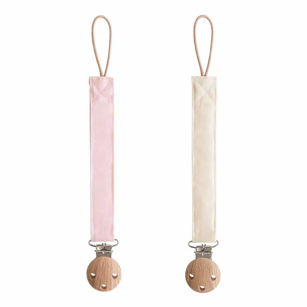 DVOJBALENIE ĽANOVÝCH KLIPOV NA CUMLÍK MUSHIE - BLUSH/ CREAM