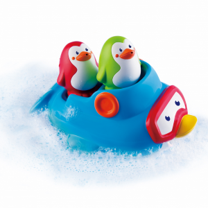 Loďka s tučniakmi do kúpeľa