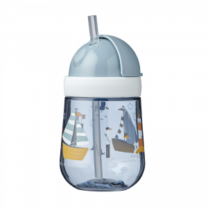 Hrnček so slamkou 300 ml 9m+ Námornícky záliv