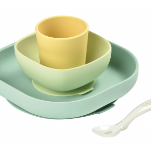 Jedálenská sada silikónová 4-dielna Yellow