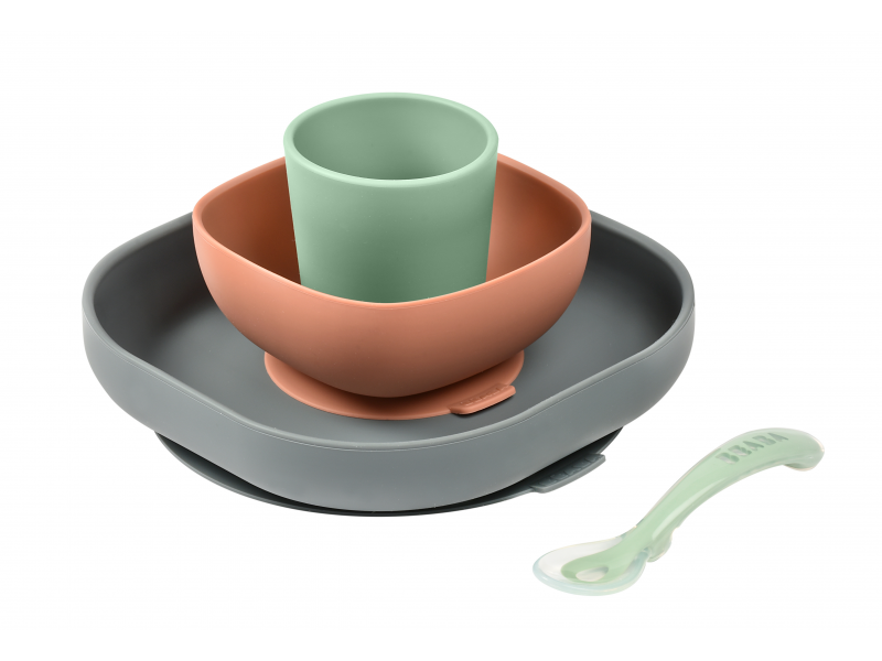 Jedálenská sada silikónová 4-dielna Mineral