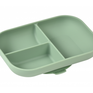 Tanier silikónový delený s prísavkou Sage Green