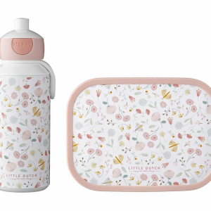 Desiatový set (fľaša 400ml+box) Kvety a motýle