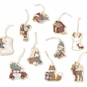 Vianočné ozdoby drevené 10 ks