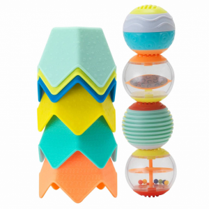 Súprava senzorických loptičiek a téglikov