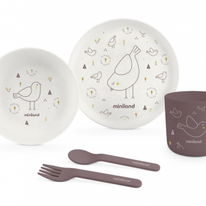 Jedálenská súprava 5-dielna Natur vtáčik