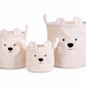 Kôše na hračky Teddy Off White 3 ks