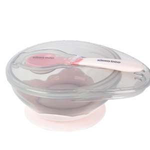 Miska s prísavkou, viečkom a lyžičkou Pink